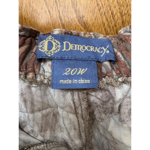Democracy Plus Sz 20W Brown Rayon WideLeg Crop Pants Halloween Costume Grunge - Picture 4 of 12